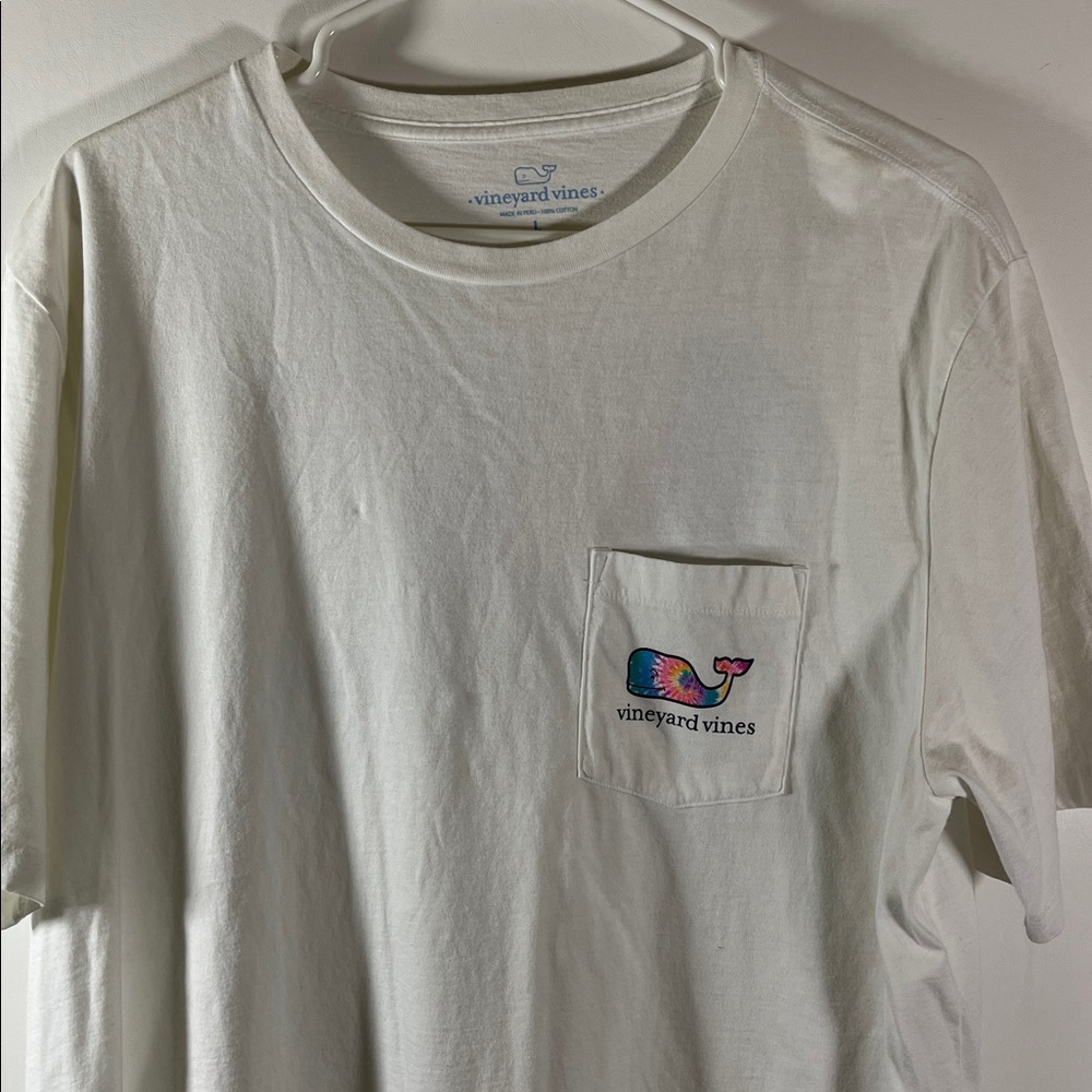Vineyard Vines Classic White Short Sleeve Tee Men Size Large 100% Cotton Logo - Picture 2 of 7